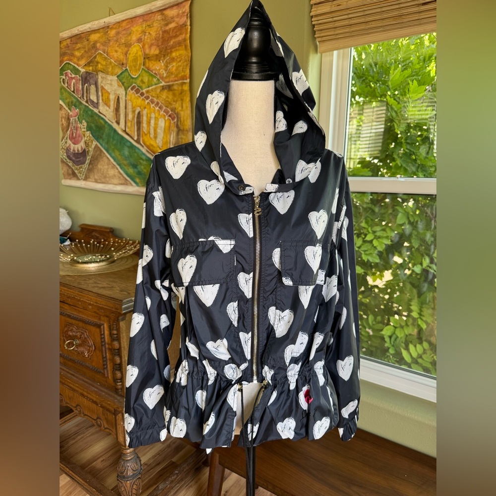 DESIGUAL Mykonos Heart Print Light Rain Jacket